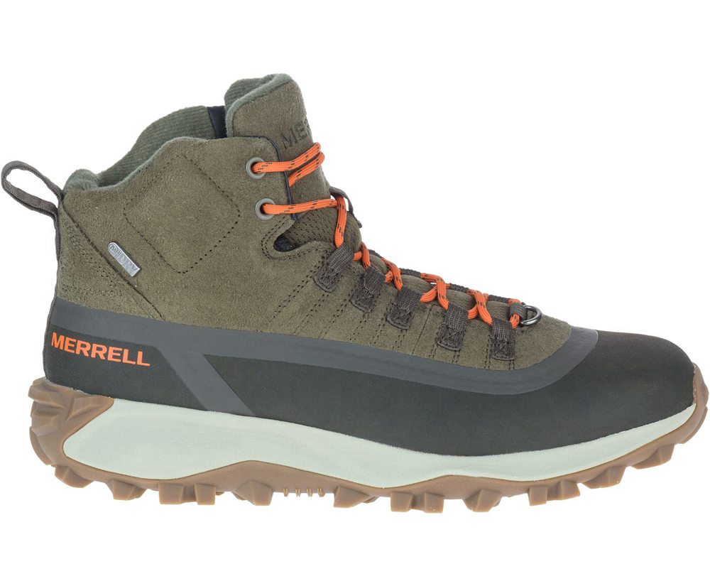 Botas Homem - Merrell Thermo Snowdrift Mid Shell Waterproof - Verde Oliva - URG043817